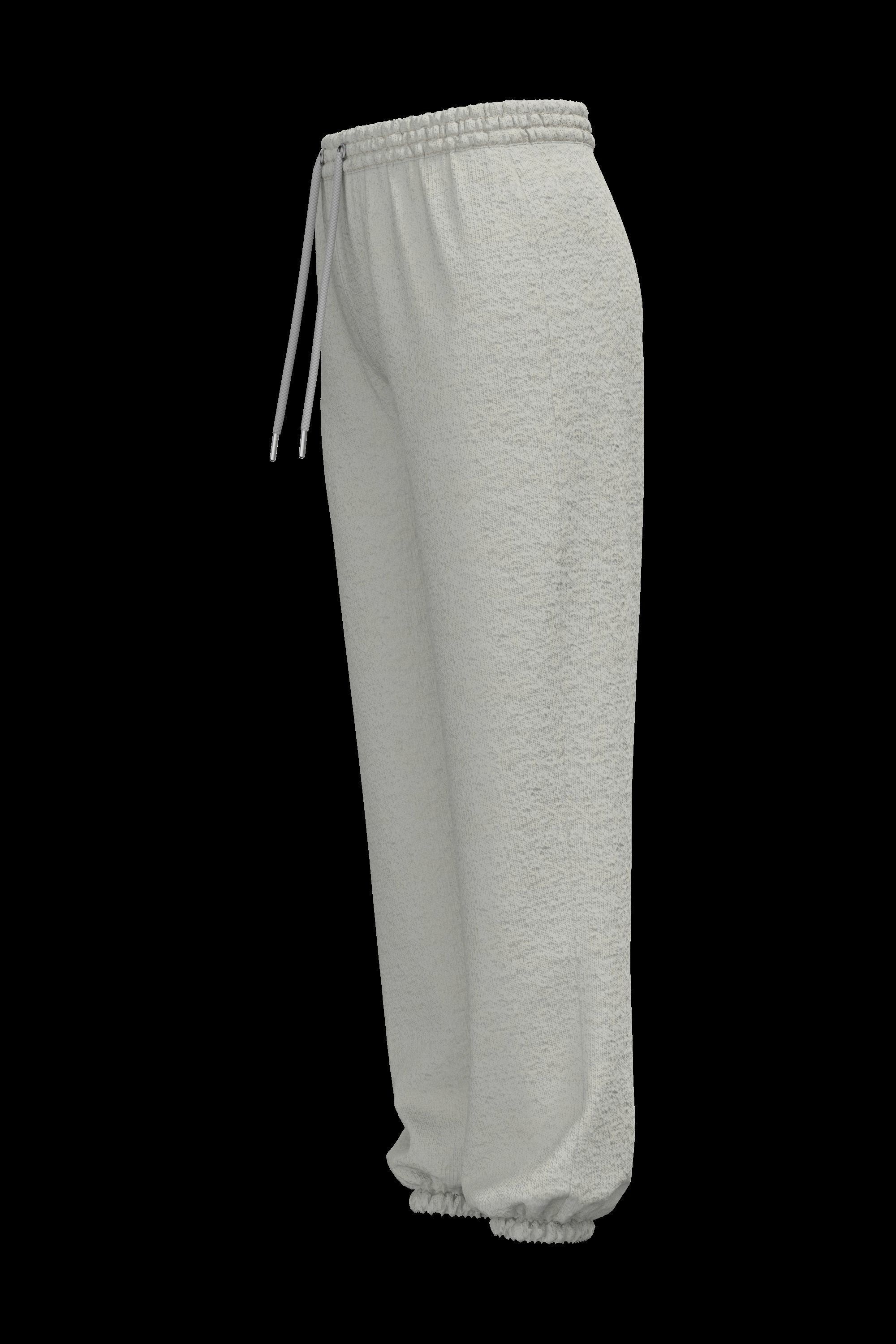 Female cotton sweatpants 3D model_7