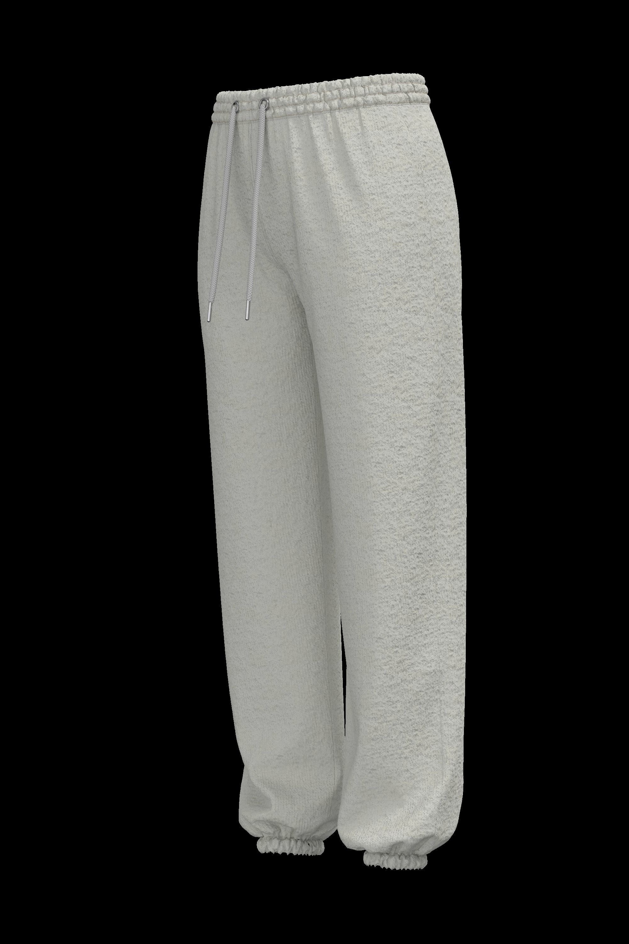 Female cotton sweatpants 3D model_12