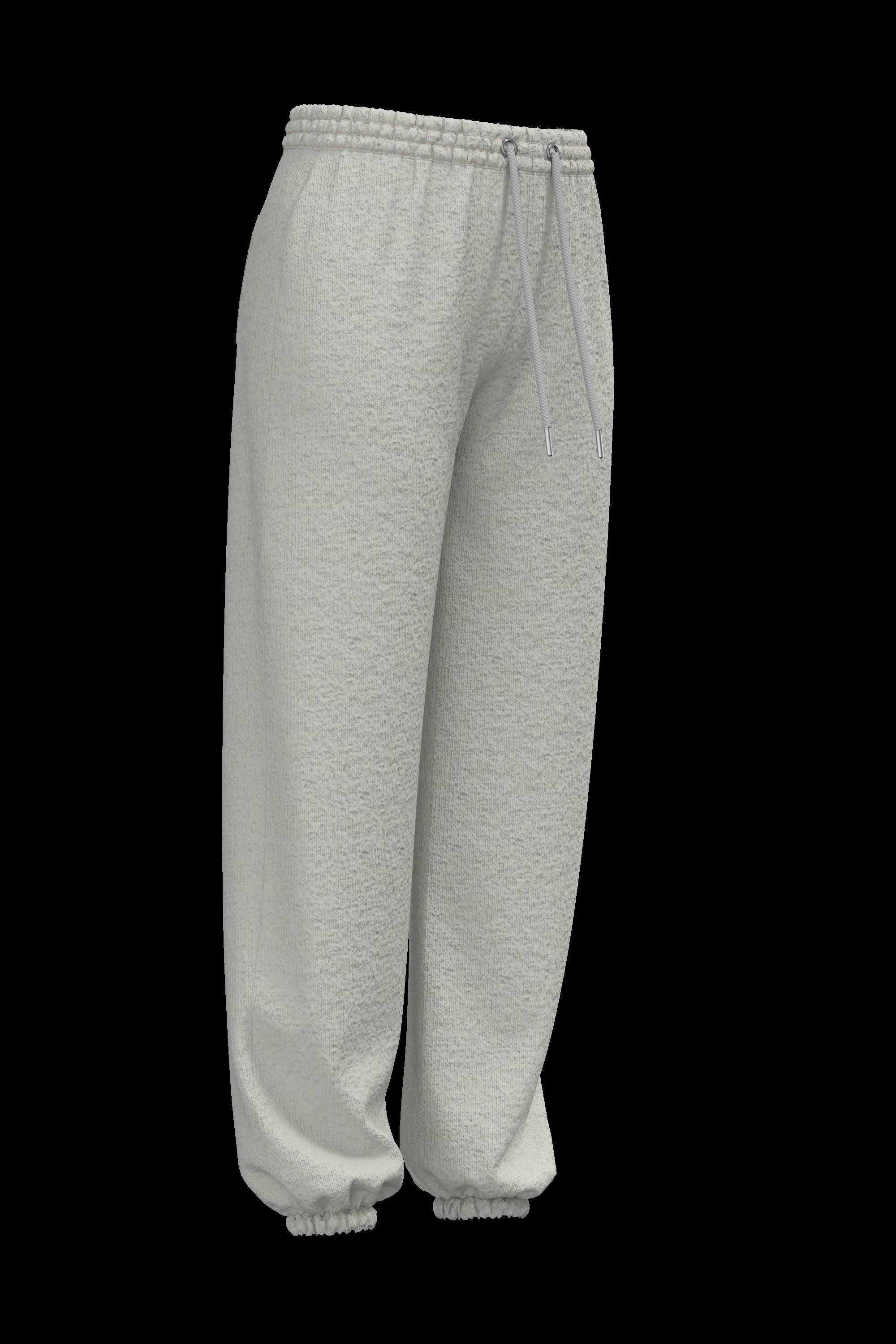Female cotton sweatpants 3D model_5