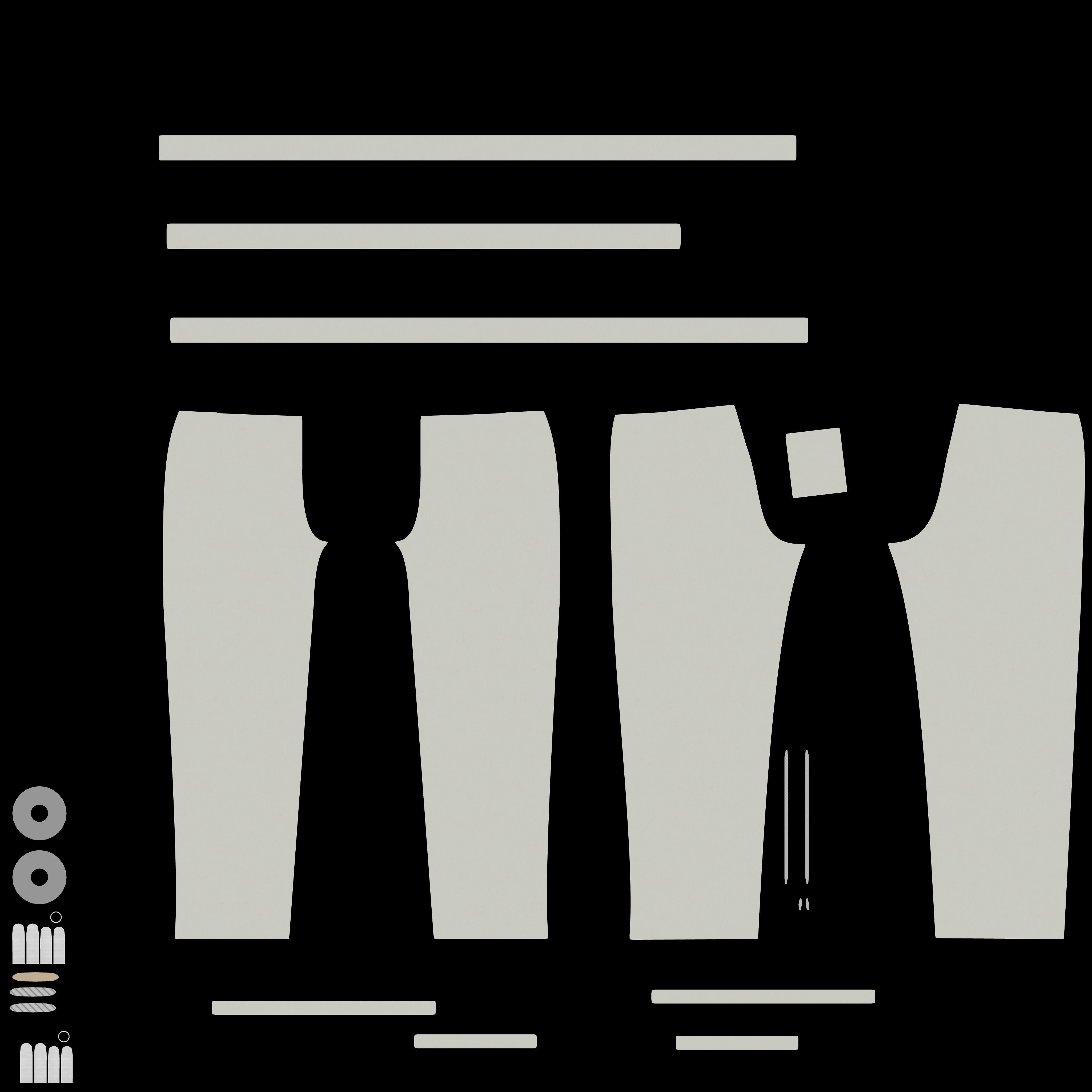 Female cotton sweatpants 3D model_16