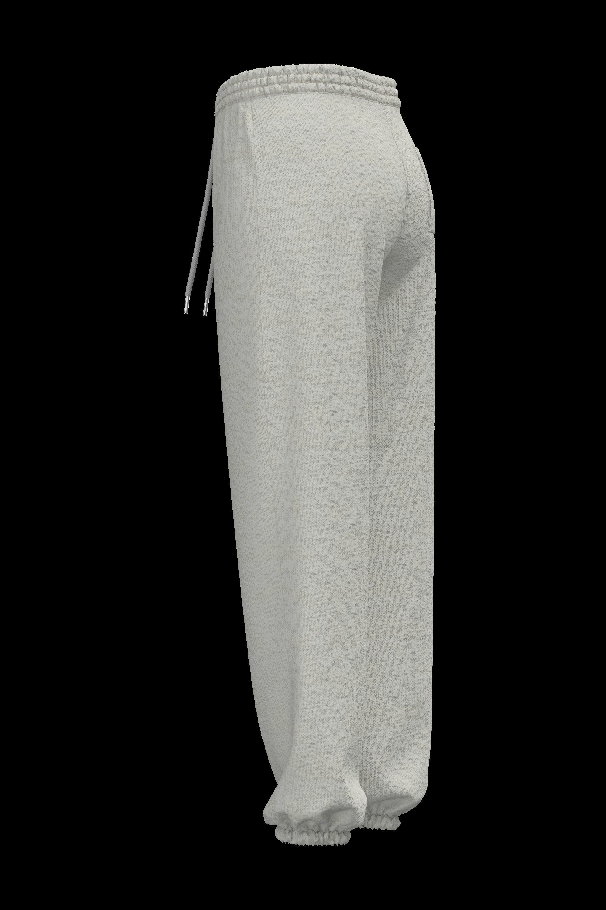 Female cotton sweatpants 3D model_13