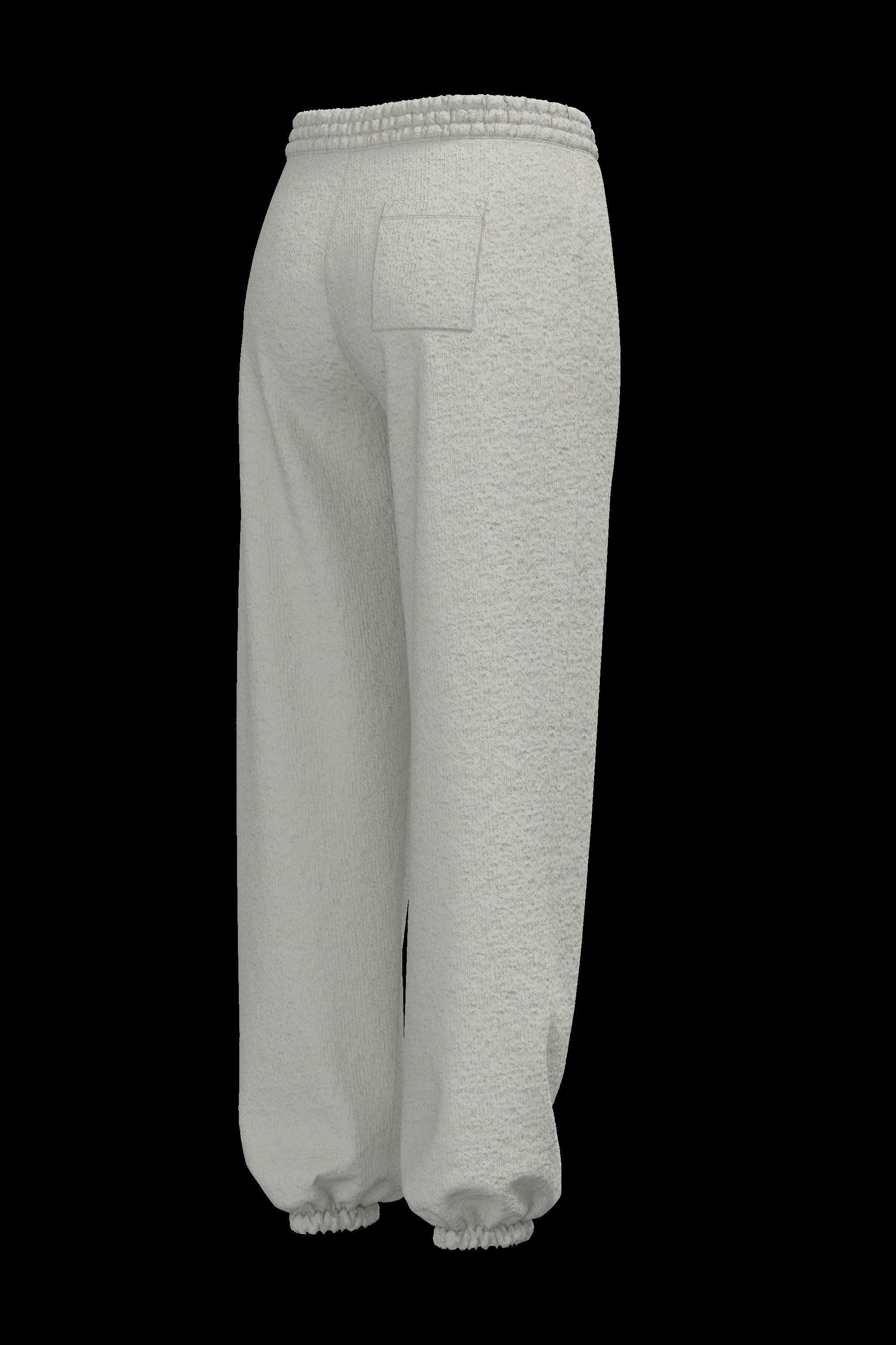 Female cotton sweatpants 3D model_6