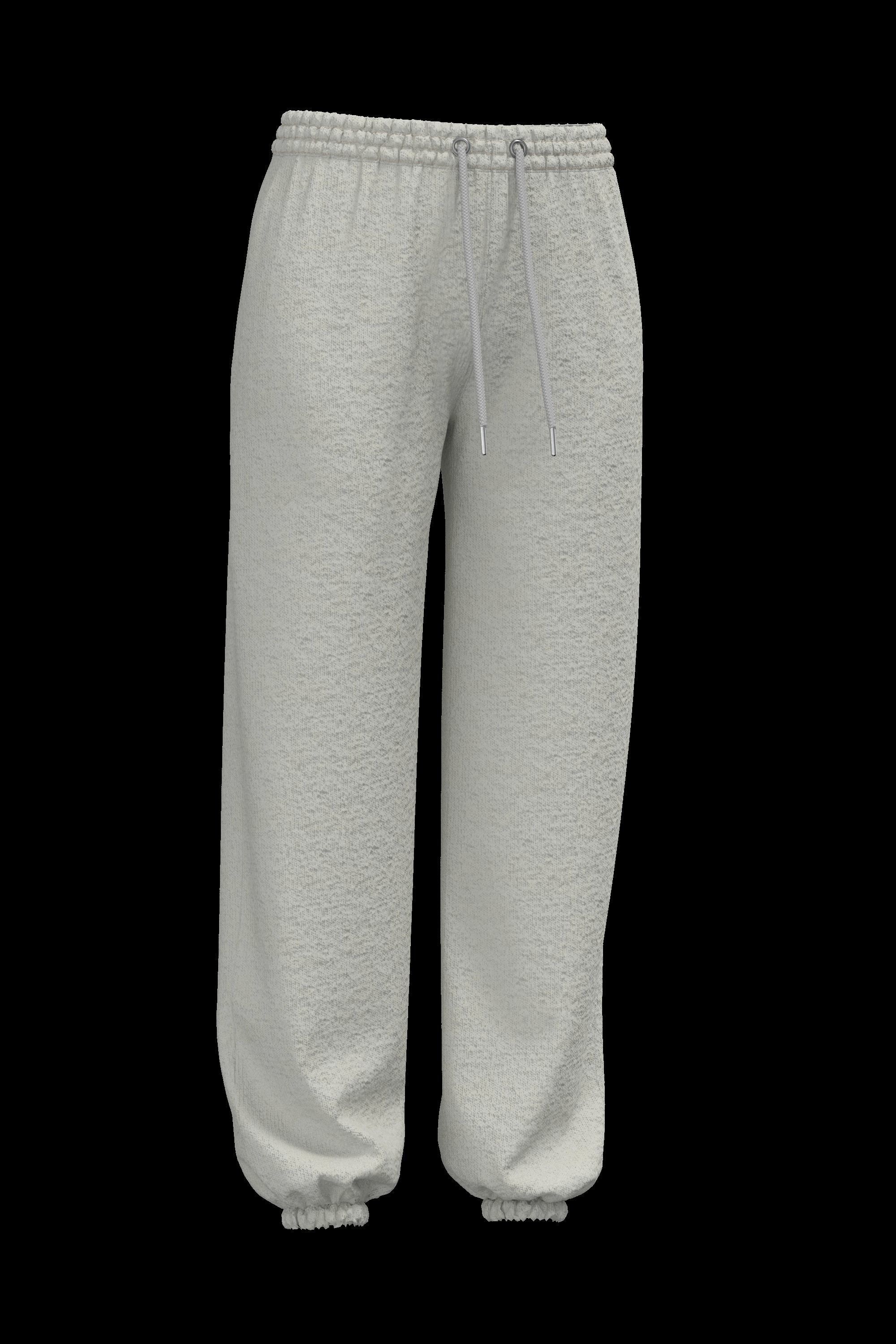Female cotton sweatpants 3D model_4