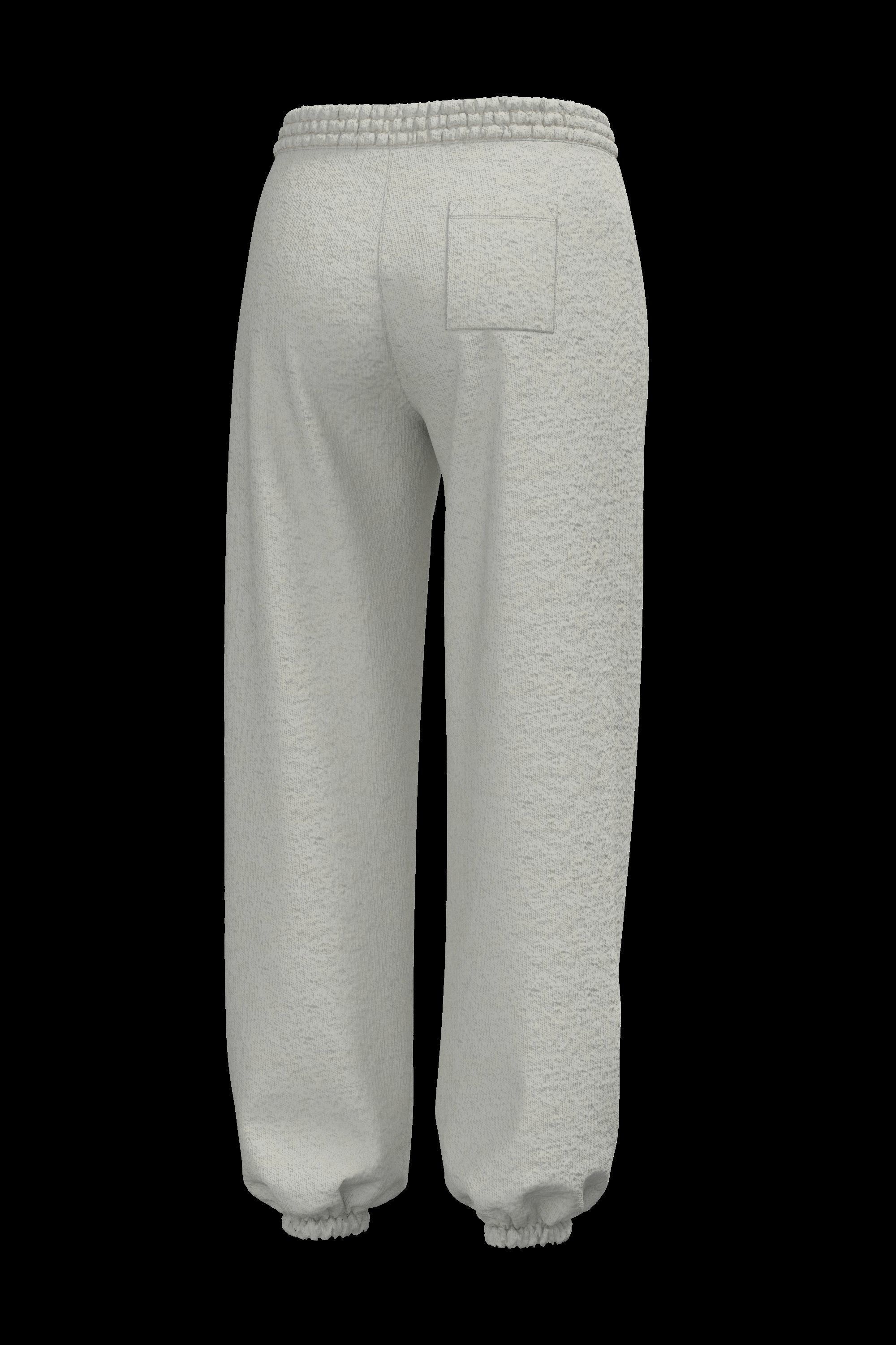 Female cotton sweatpants 3D model_10