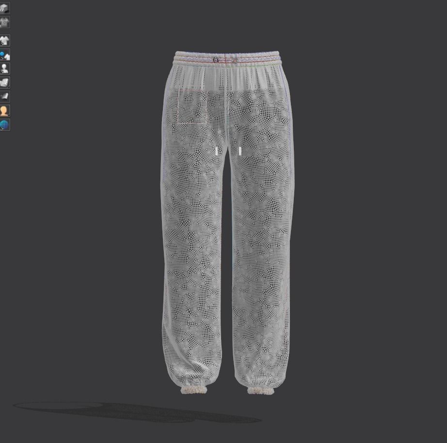 Female cotton sweatpants 3D model_18