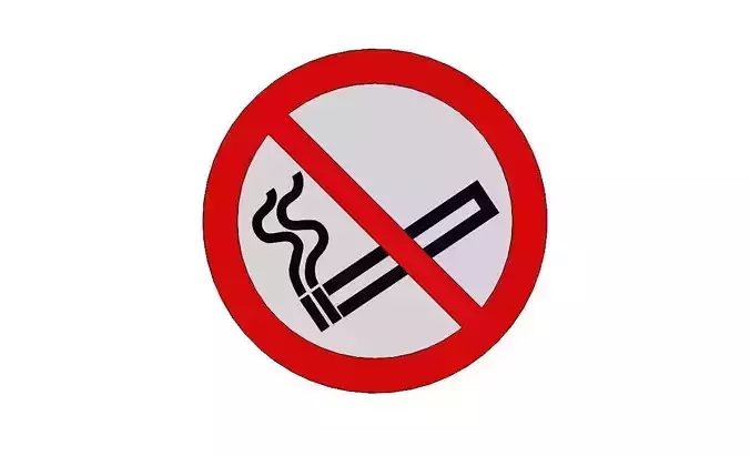 ISO7010 P002 Mandatory Sign No Smoking  with Standardized Colour