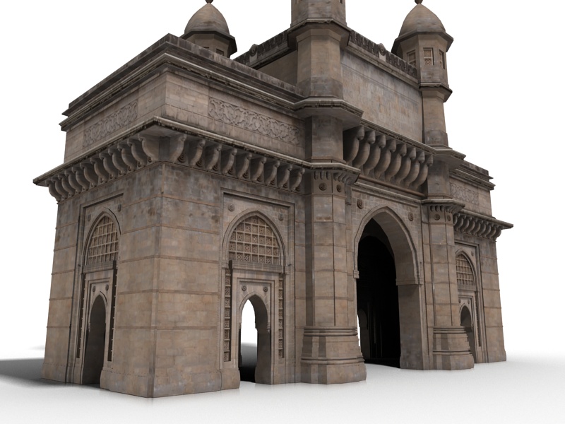 The Gateway of India Low-poly 3D model_1
