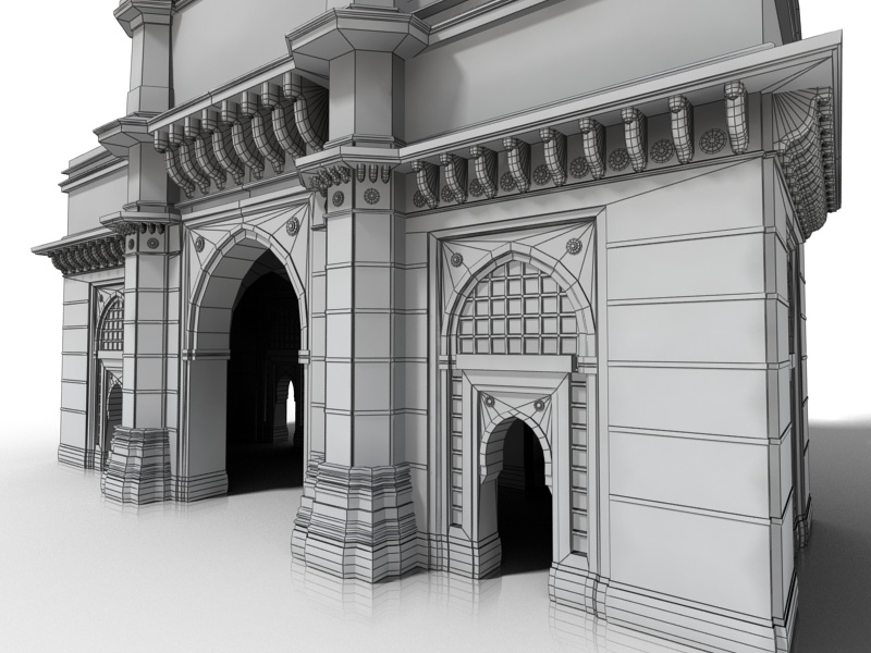 The Gateway of India Low-poly 3D model_7