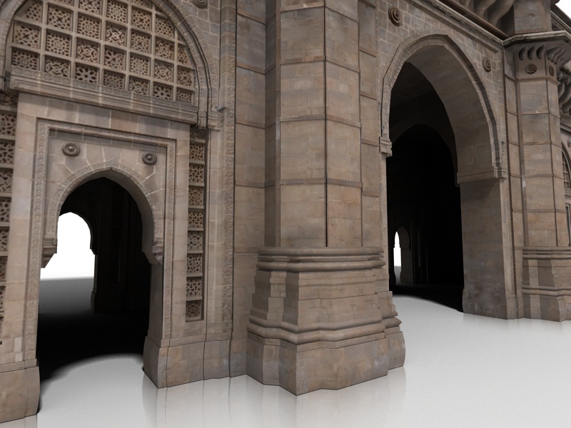 The Gateway of India Low-poly 3D model_4