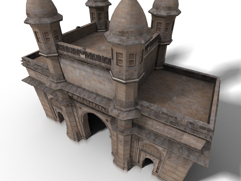 The Gateway of India Low-poly 3D model_2