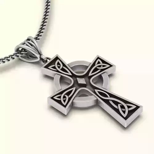 Cross pendant silver gold sterling printable jewelry 3D model