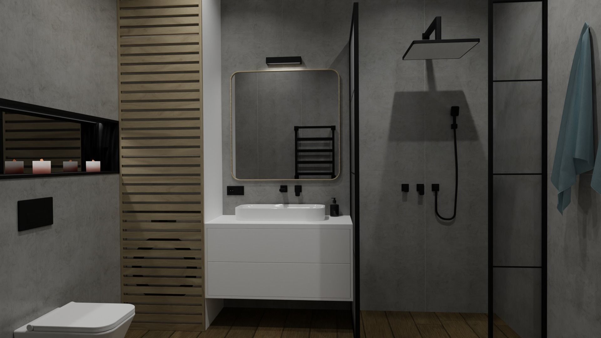 Modern compact bathroom 3D model_2