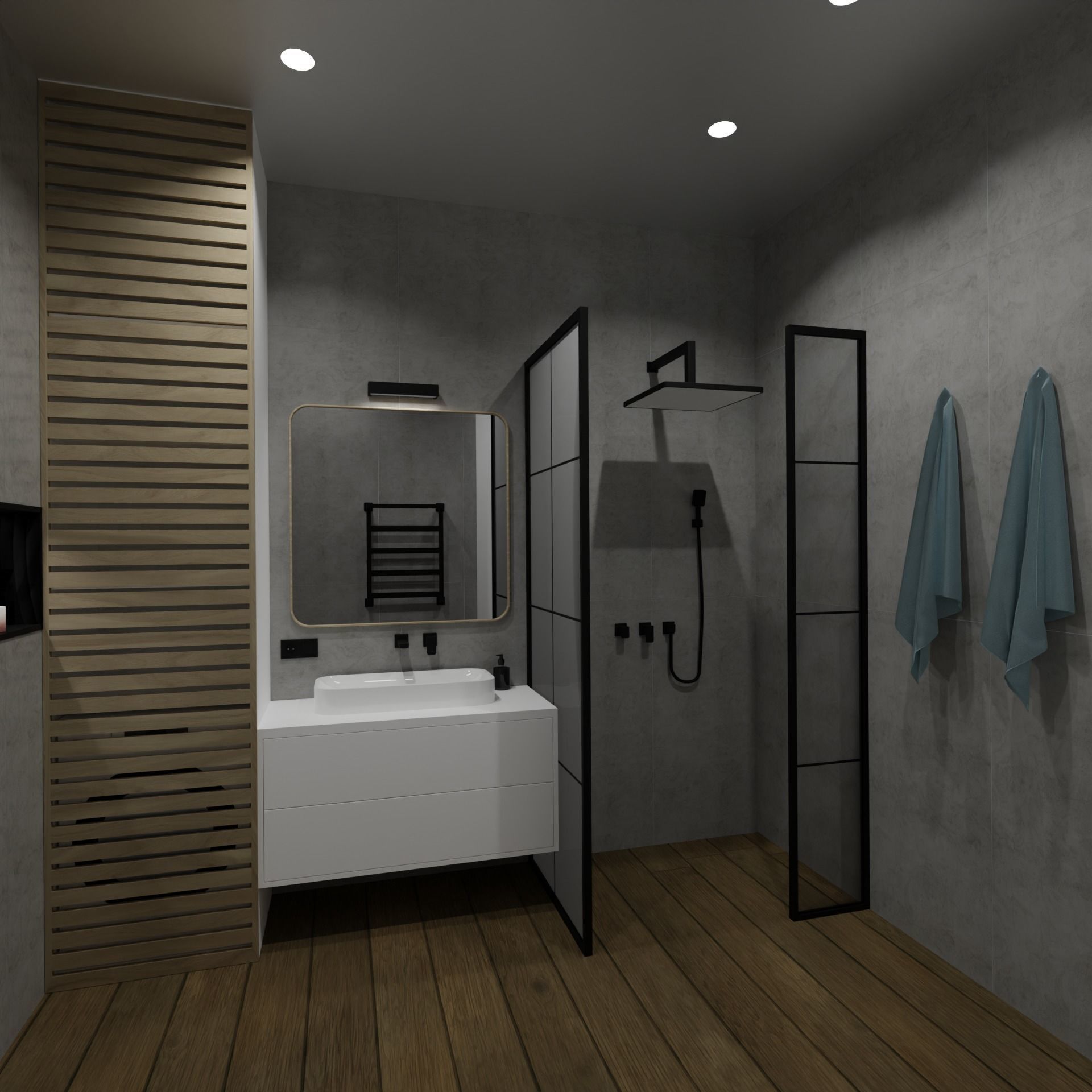 Modern compact bathroom 3D model_4