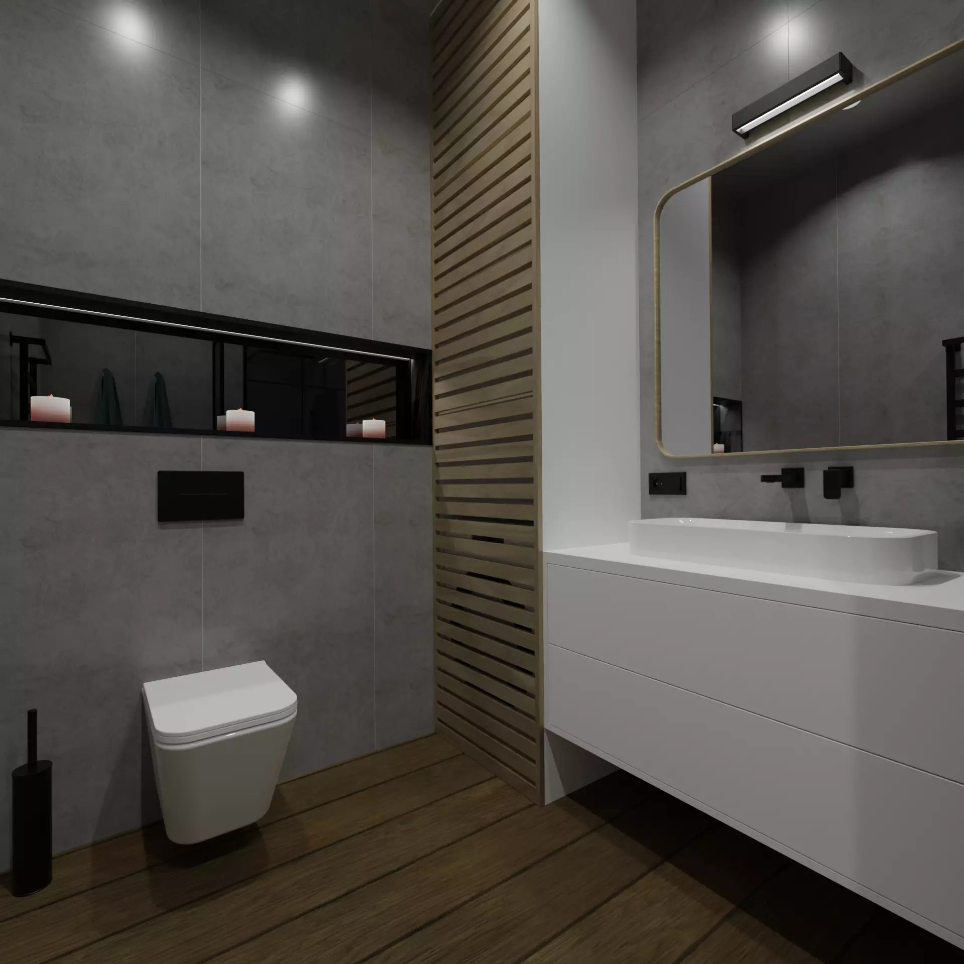 Modern compact bathroom 3D model_0