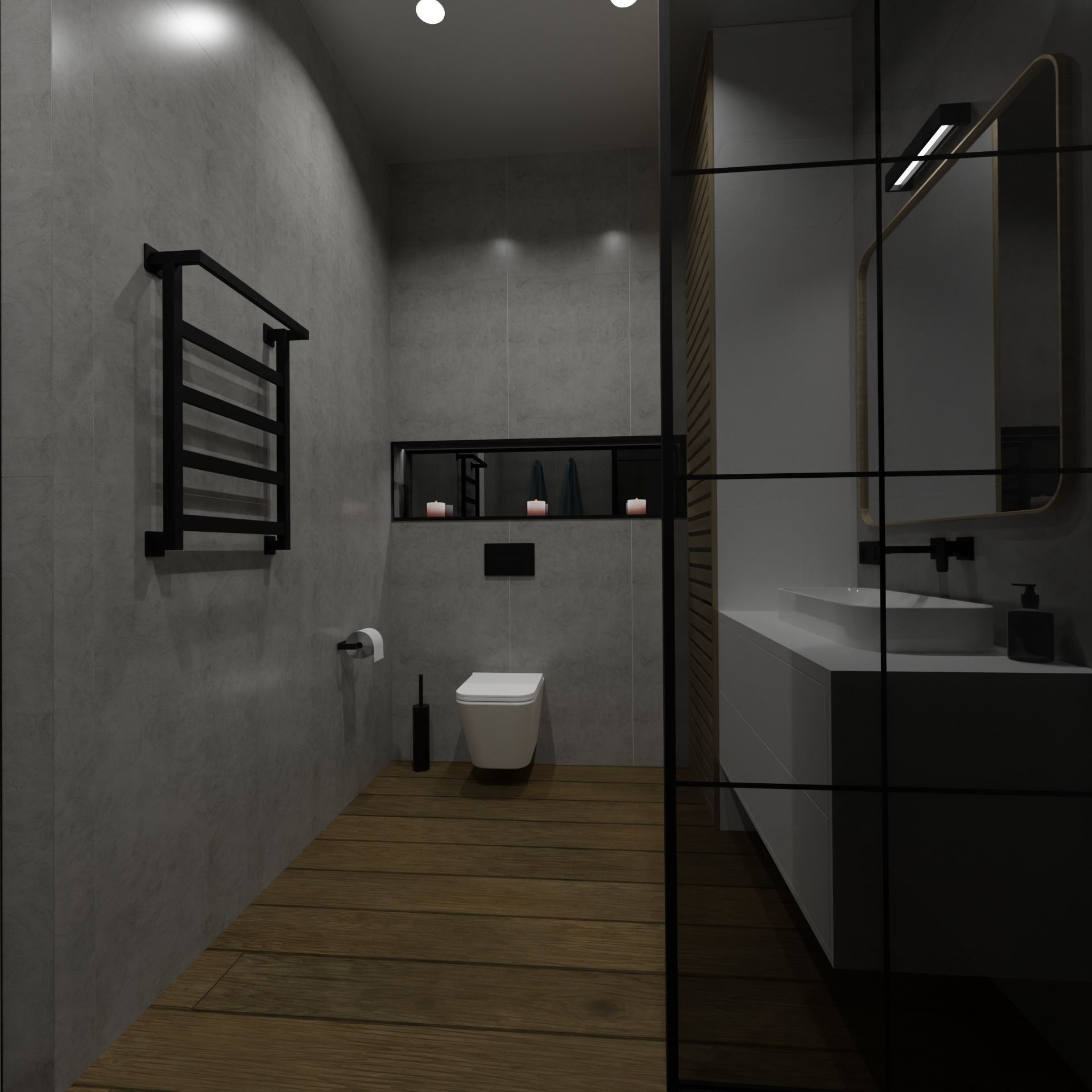 Modern compact bathroom 3D model_1