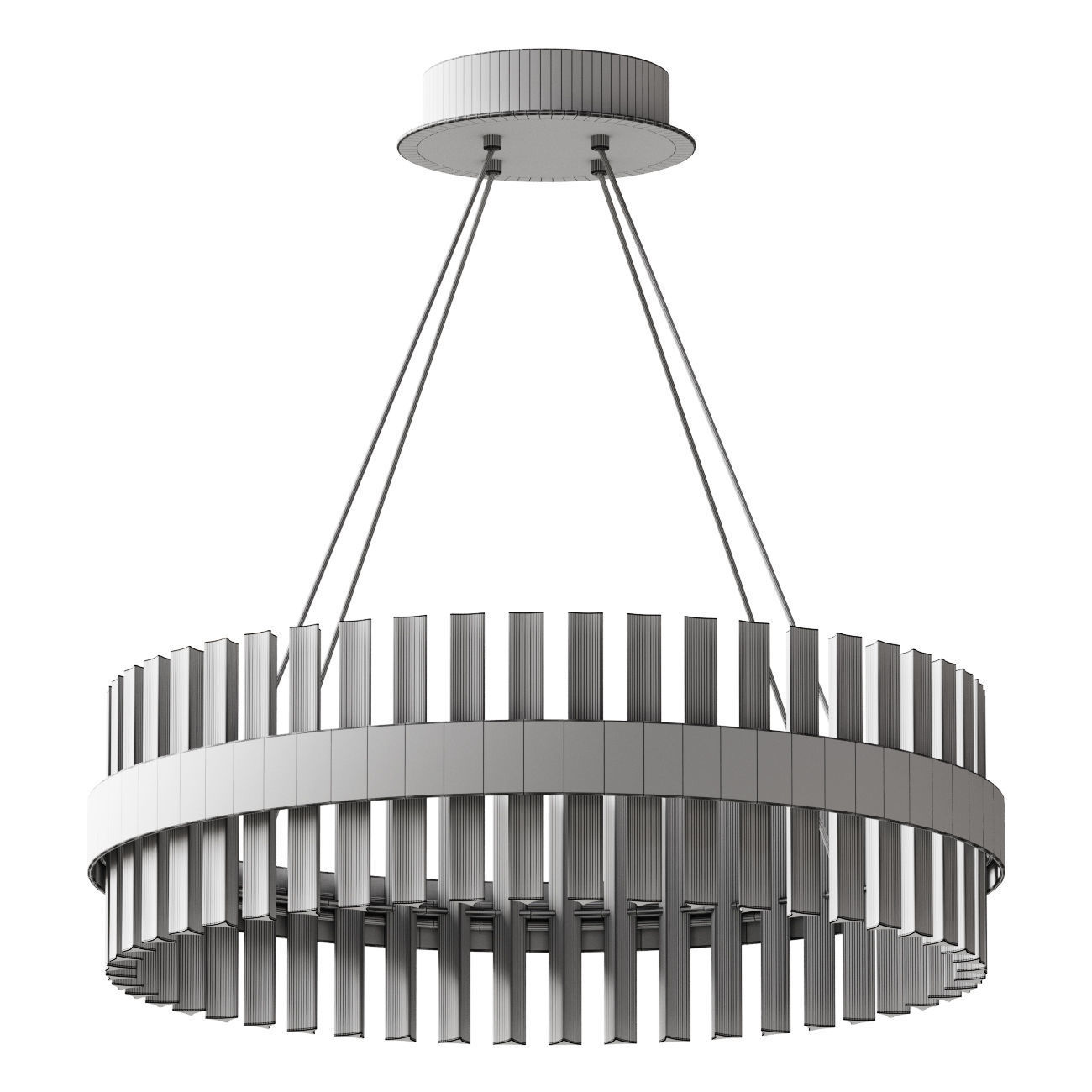 Suspended LED Chandelier Smart Halos Innovation Style Gold Color 3D model_1