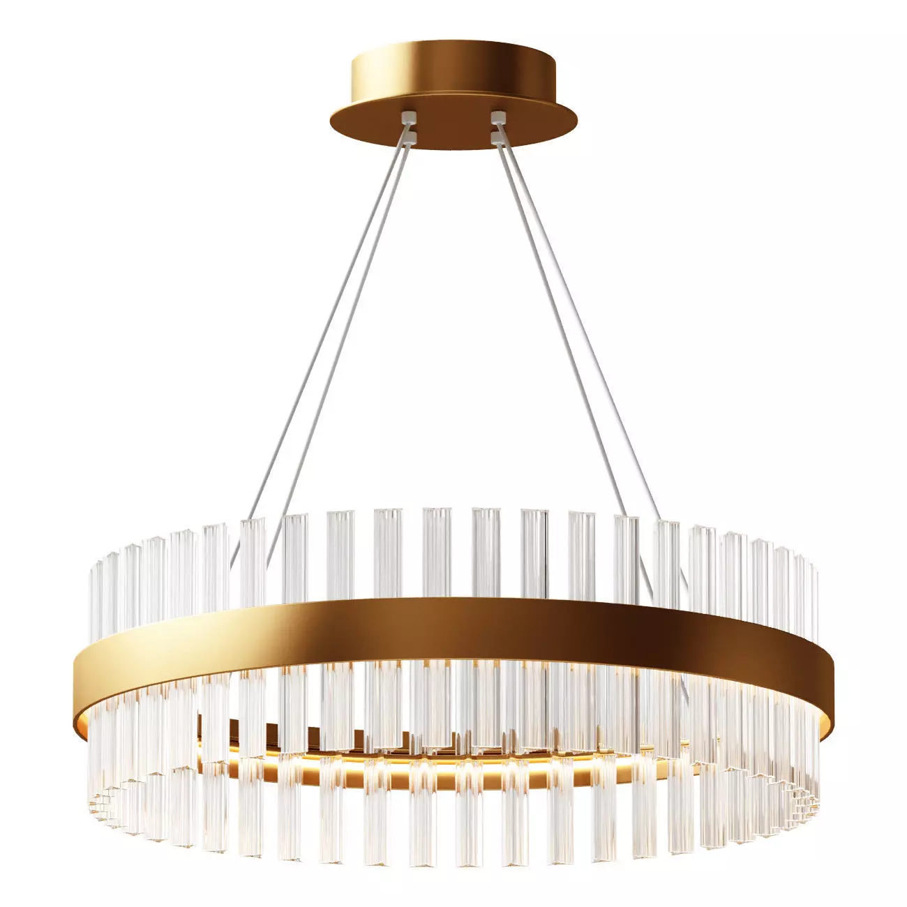 Suspended LED Chandelier Smart Halos Innovation Style Gold Color 3D model_0