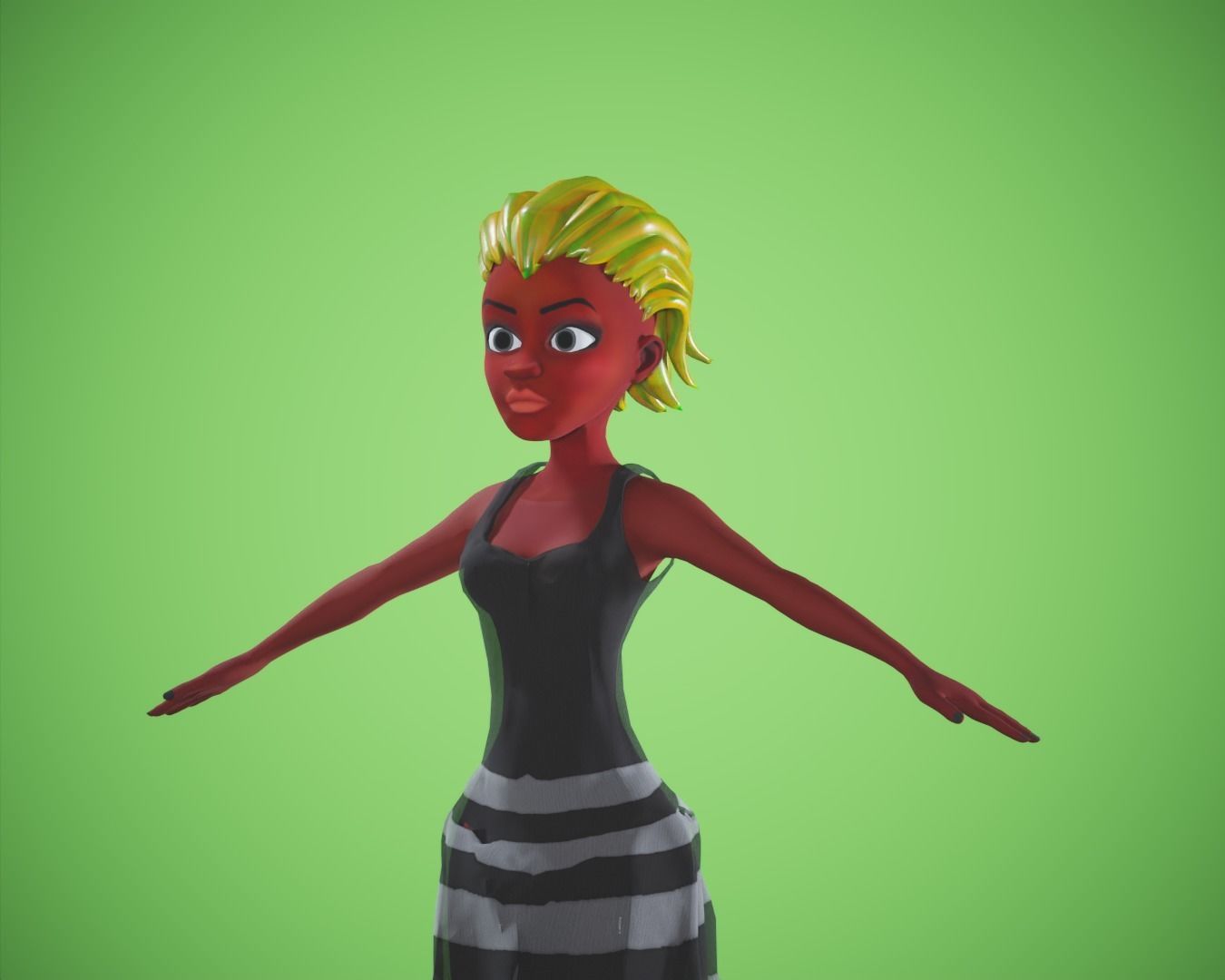 Karton Rigged cartoon rigged girl free VR / AR / low-poly 3D model rigged | CGTrader
