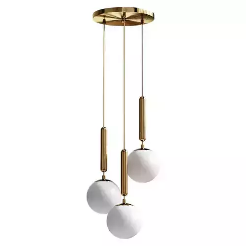 Suspended chandelier Host with white shades
