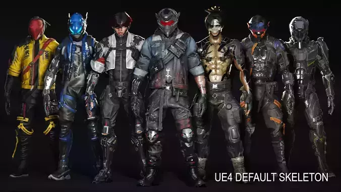 Hero Modular SciFi Character Pack Low-poly 3D model
