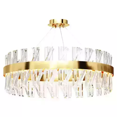 Suspended LED Chandelier Smart Halos Innovation Style Gold Color 3D model
