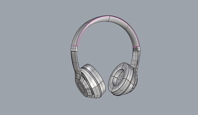 Beats by dre solo 2 headphones without logo Free 3D model