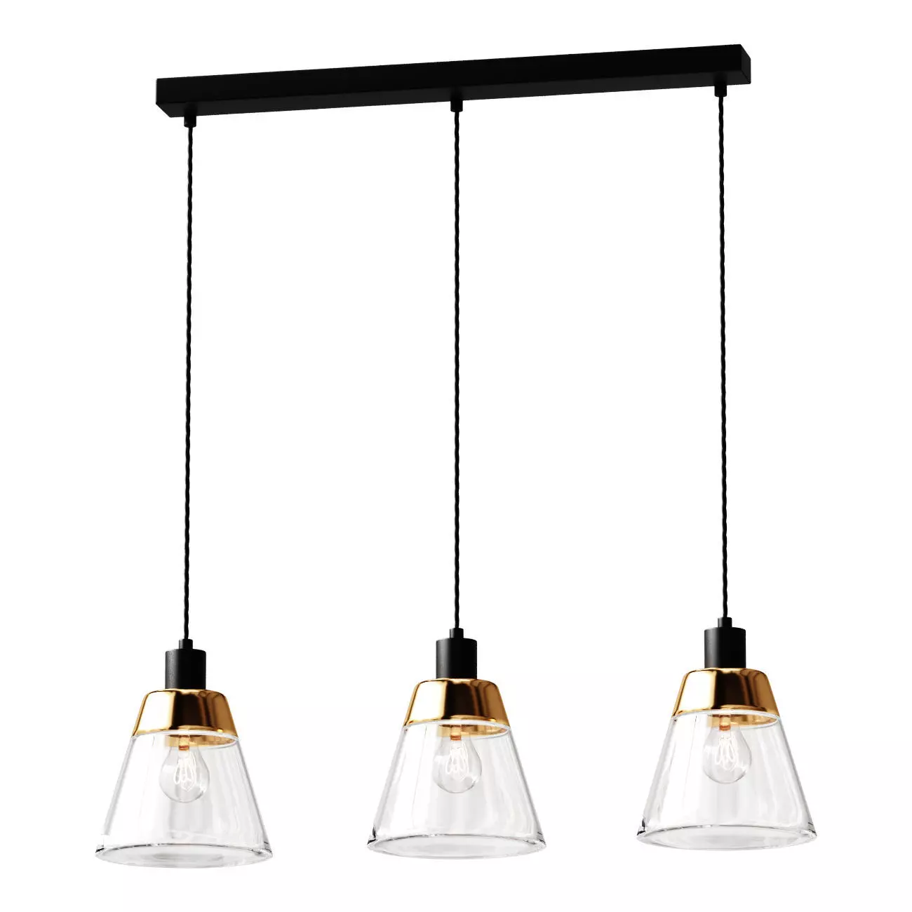 Brizzi pendant chandelier with transparent shades 3D model_0