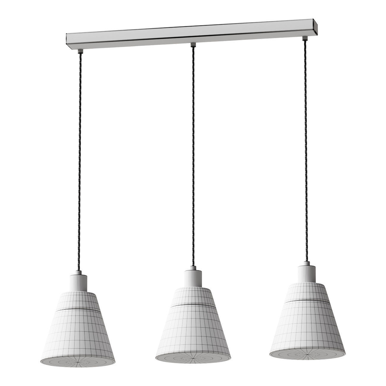 Brizzi pendant chandelier with transparent shades 3D model_1