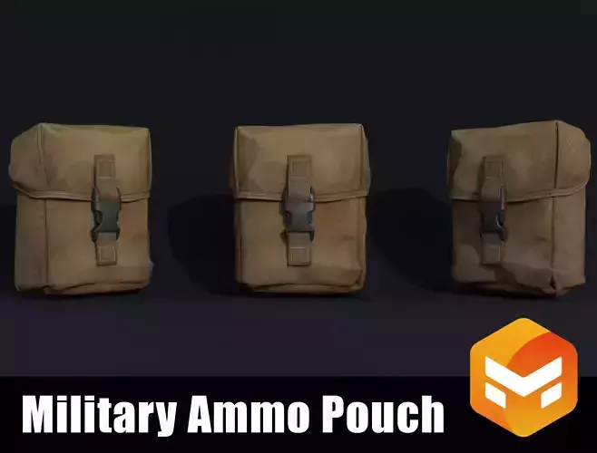 Film-grade military ammo pouch model