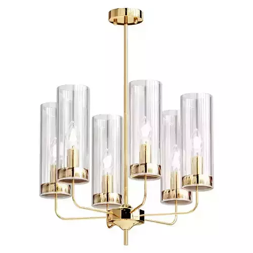 Hanging chandelier Metric M in gold color
