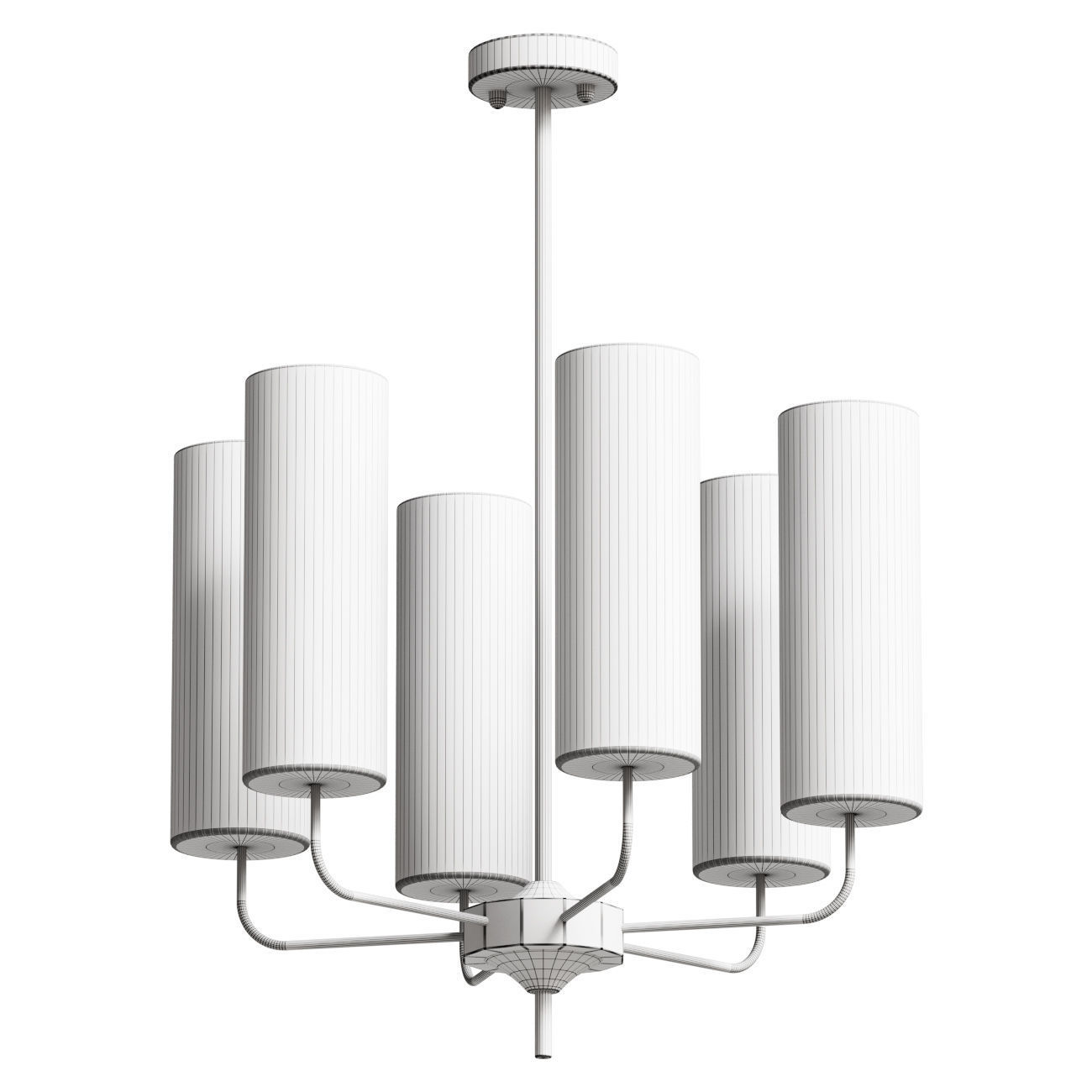 Hanging chandelier Metric M in gold color 3D model_1