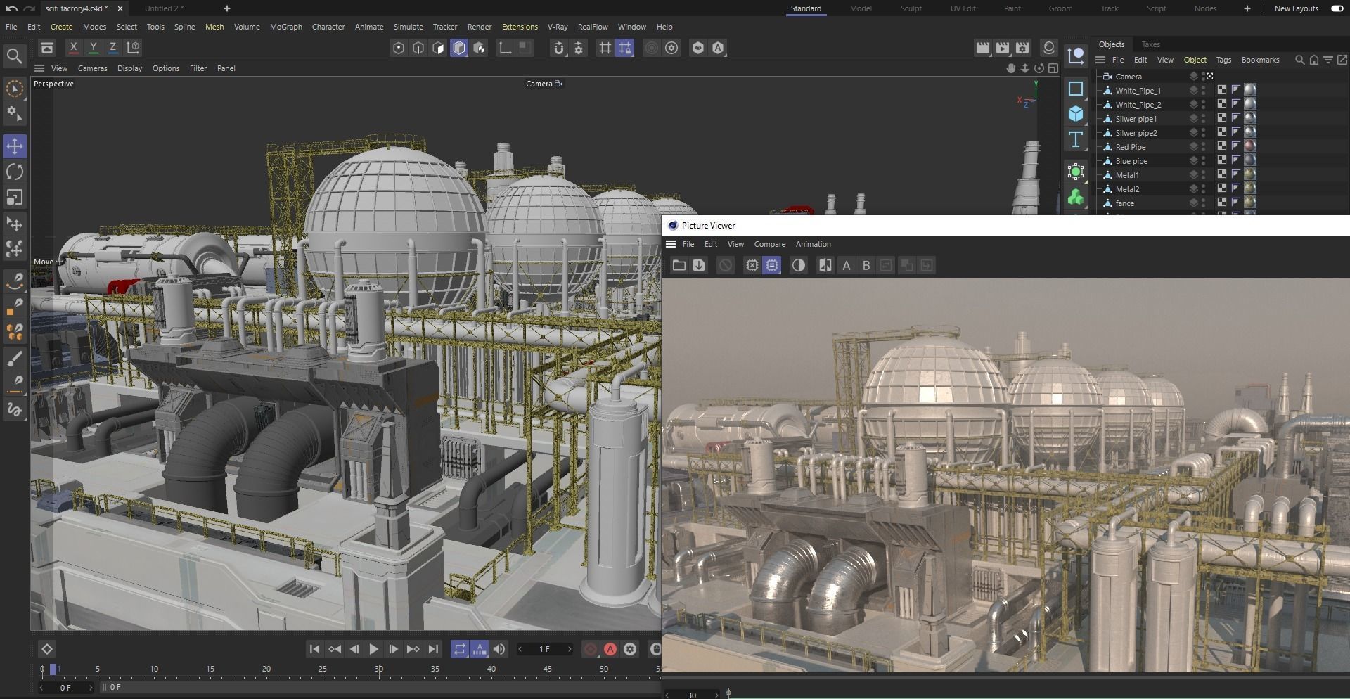 Sci-Fi factory 3D model_11
