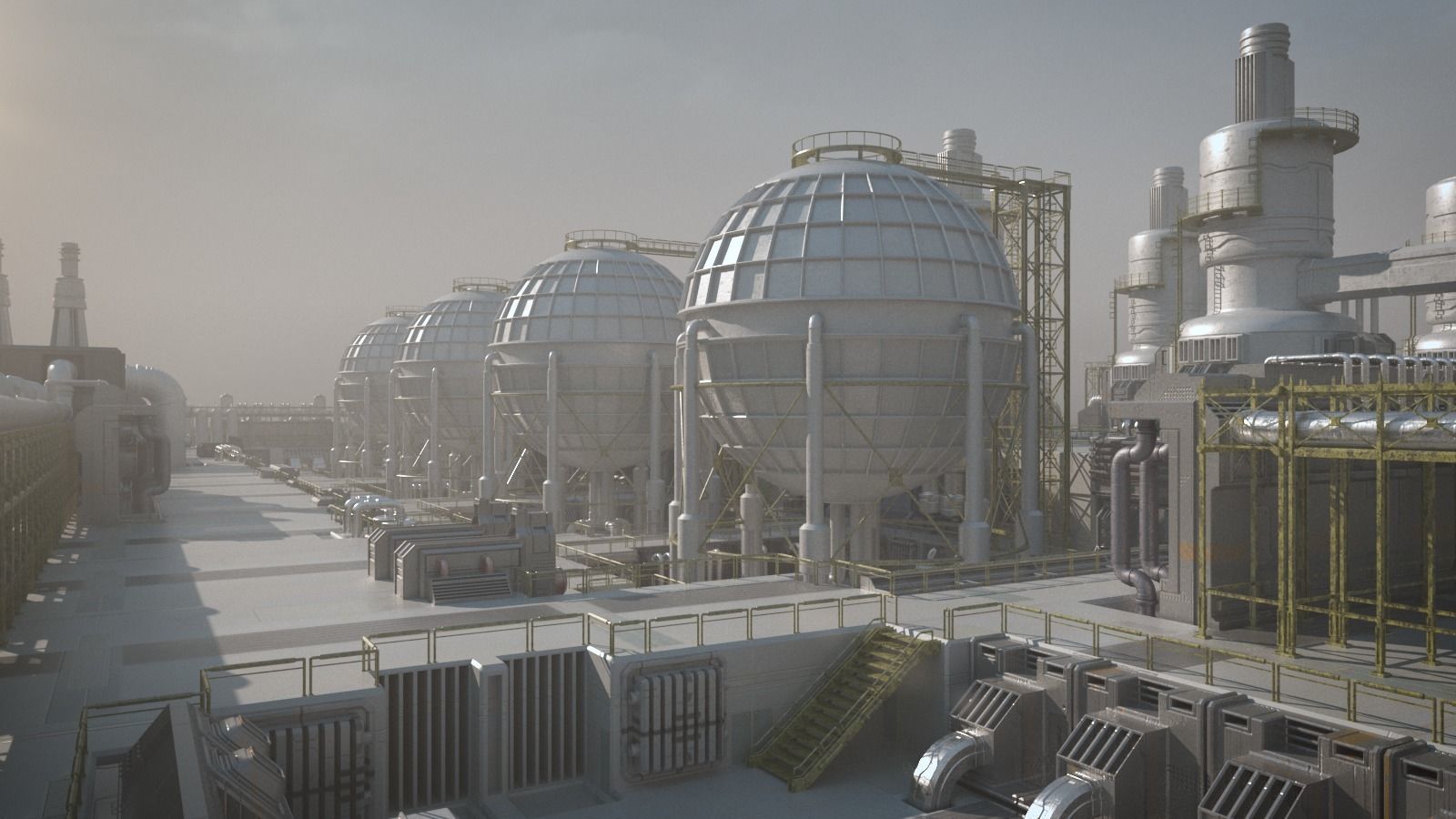 Sci-Fi factory 3D model_2