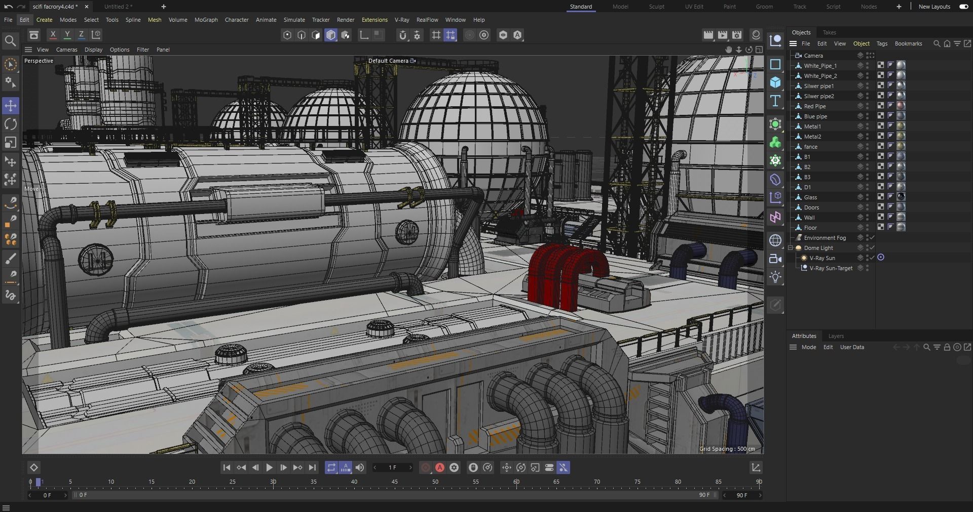 Sci-Fi factory 3D model_9
