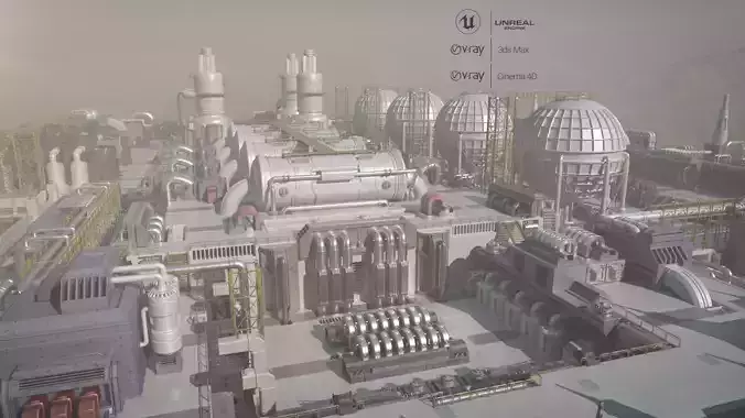 Sci-Fi factory 3D model