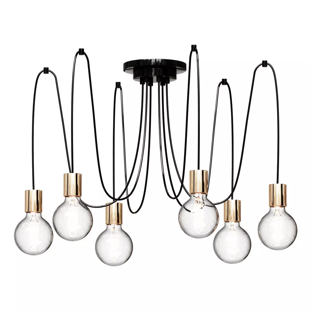 Hanging chandelier in black 3D model
