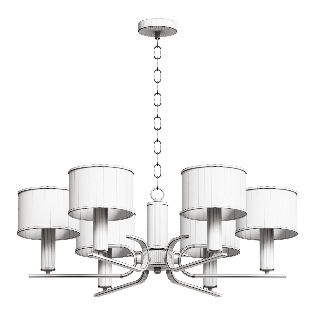 Ignitus pendant chandelier with black shades 3D model_1