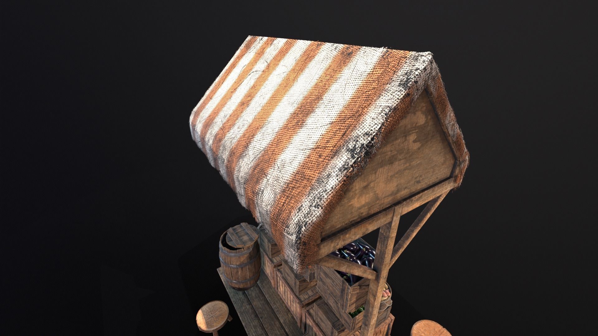 Vegetable Market Stand 3D Model Collection_13