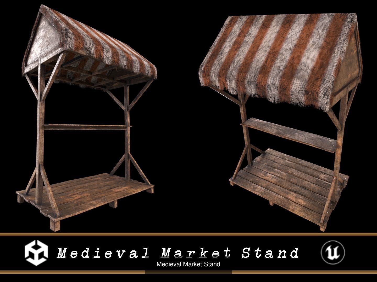 Vegetable Market Stand 3D Model Collection_23