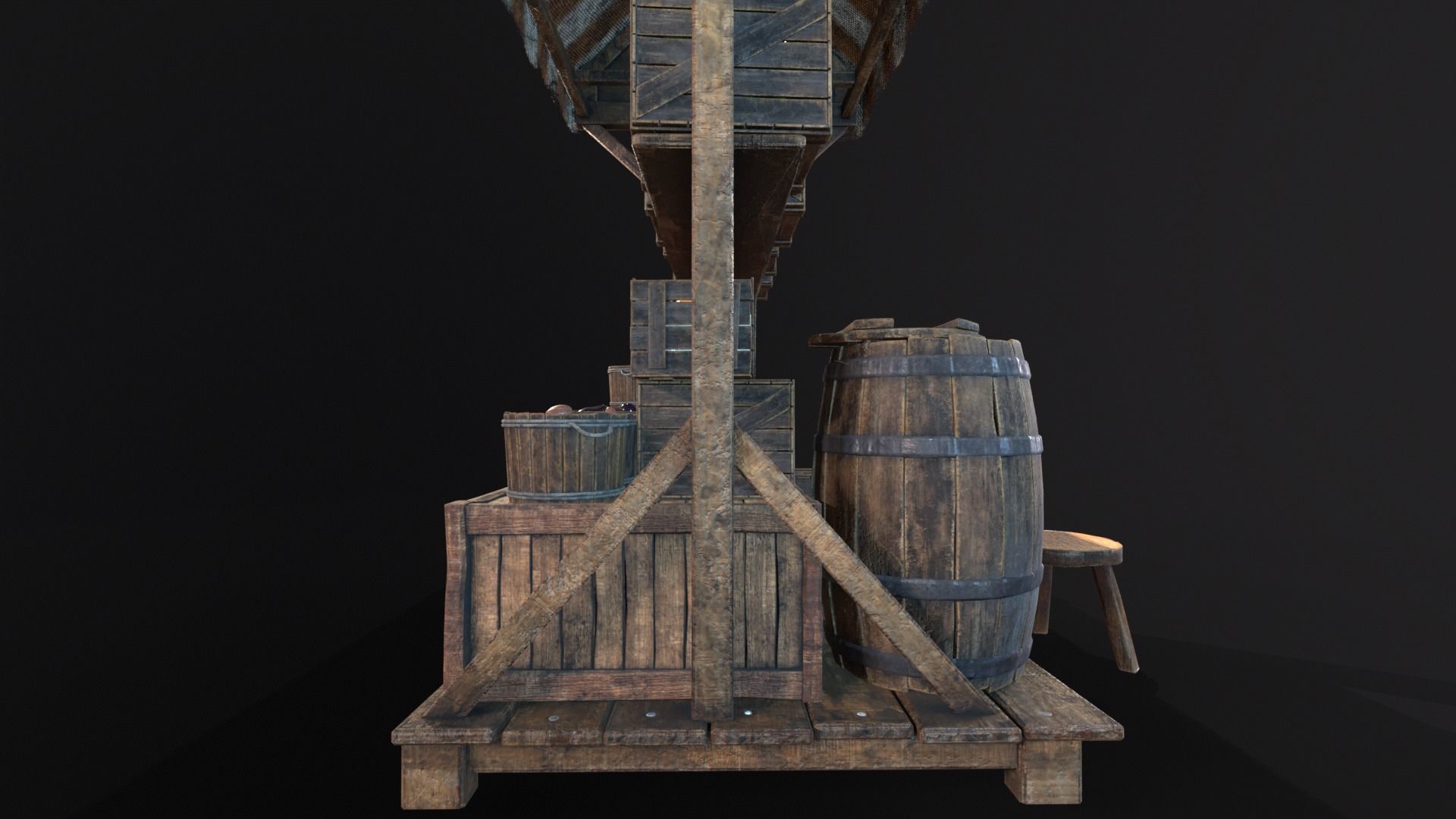 Vegetable Market Stand 3D Model Collection_14