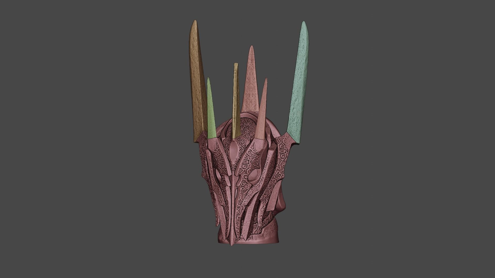 Sauron Head Helm Helmet Lord of the Rings LOTR 3D print model_9