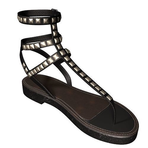 Flat Strappy sandals 3D model