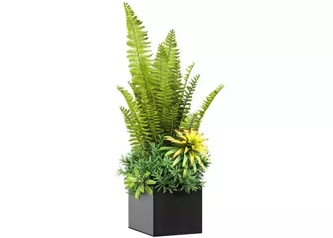 Flower arrangement in a modern pot