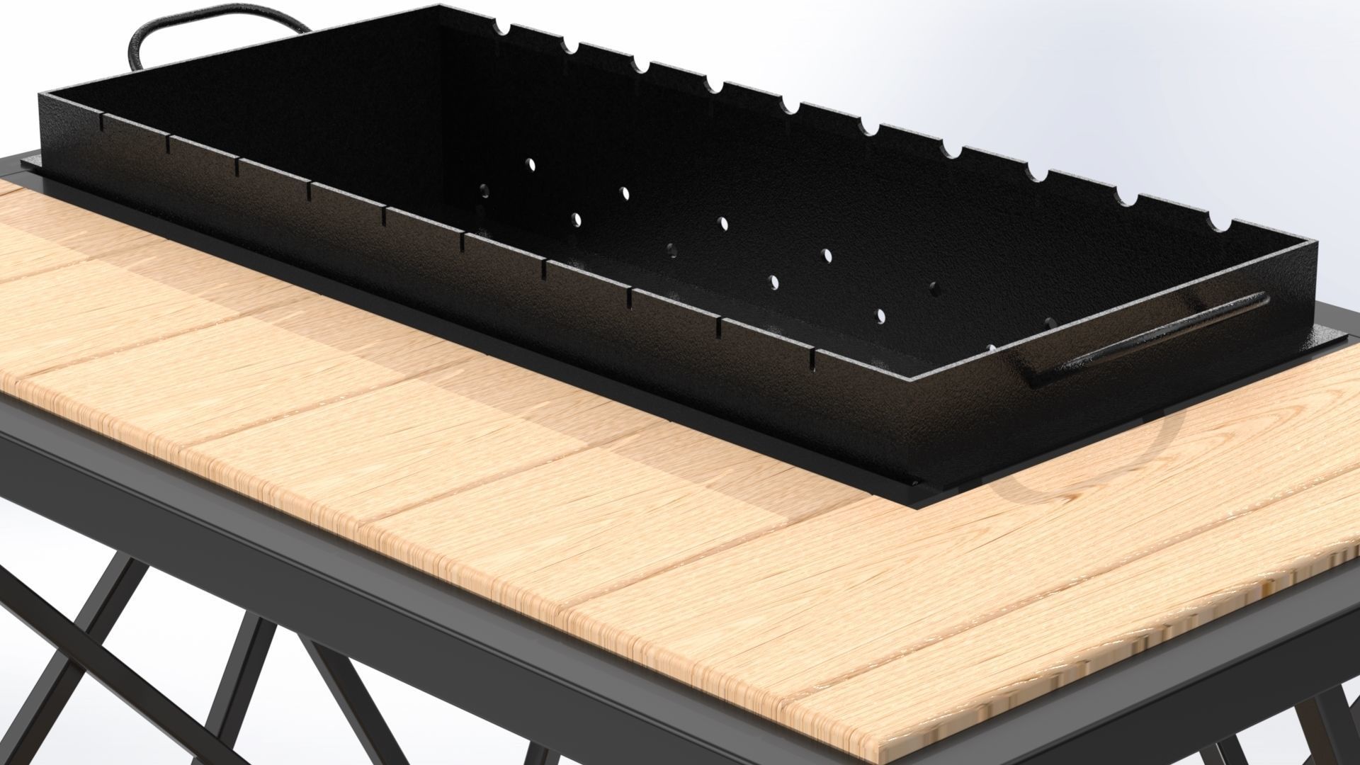 Barbecue with table 3D model_5