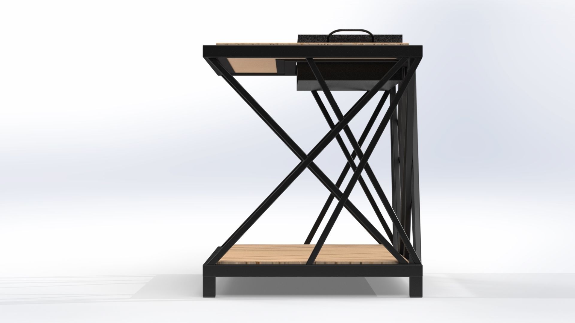 Barbecue with table 3D model_7