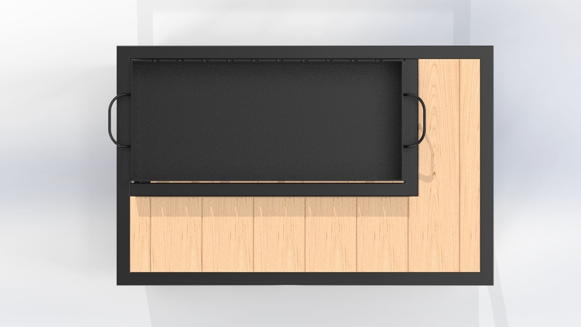 Barbecue with table 3D model_2