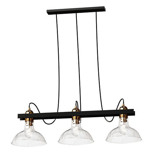 Leila pendant chandelier made of metal and glass 3D model
