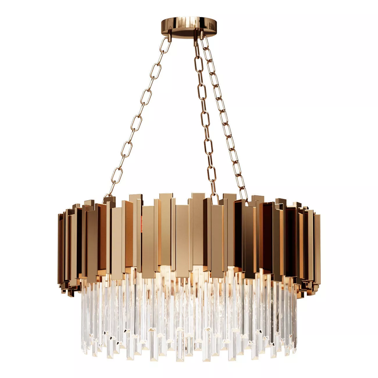 Klara pendant chandelier in brass color 3D model