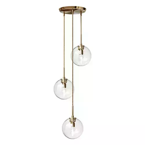 Tommy pendant chandelier with transparent shades 3D model