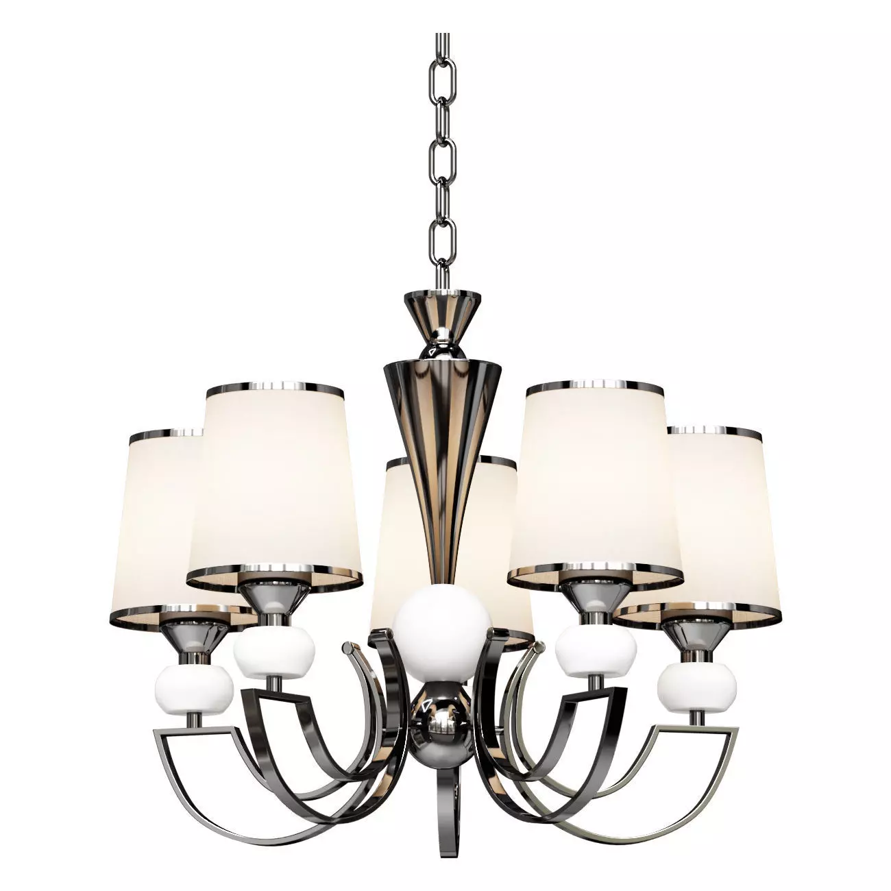 Belinda pendant chandelier in white and gray color 3D model_0